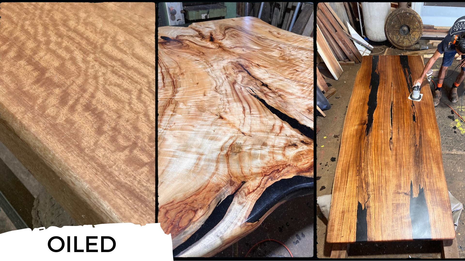 oiled timber slab